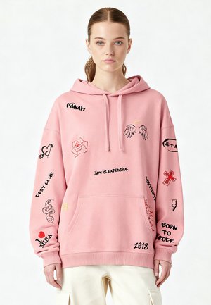 GRAFFITI HEAYVWEIGHT UNISEX OVERSIZED - Sweat à capuche - pink
