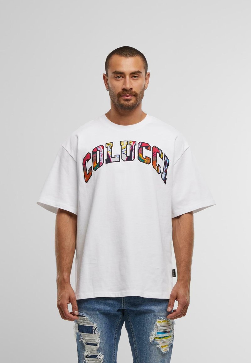 Colucci LOGO COLLEGE - Print T-shirt - white multicolor