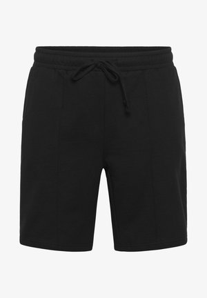 Sorte bomuldsshorts med elastisk talje og justerbar snor. Har sidelommer og lige pasform, glat tekstur.