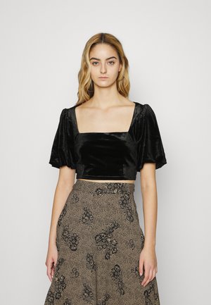 PUFF SLEEVE - Print T-shirt - black