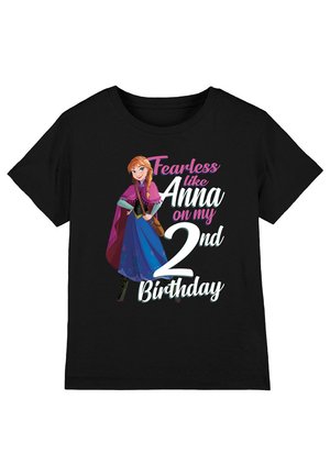 Disney FROZEN FEARLESS LIKE ANNA 2ND BIRTHDAY - Print T-shirt - black