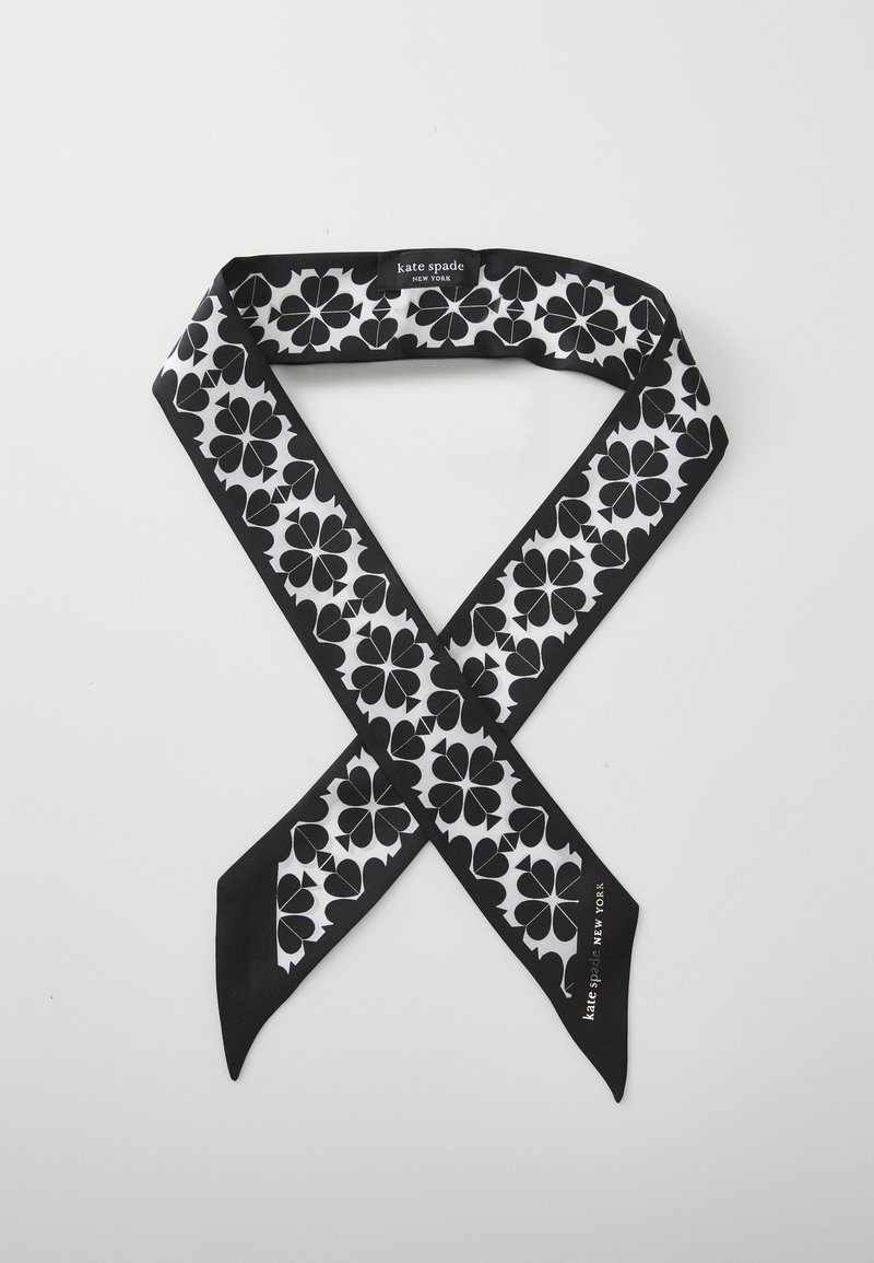 kate spade new york FLOWER SKINNY - Φουλάρι - black / cream