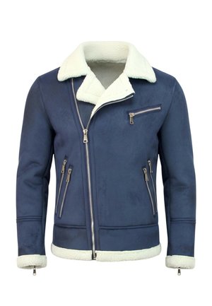 Local Fanatic, LAMMY COAT WINTERJAS - NW - NAVY - QQ551-3 - Imitatieleren jas - navy