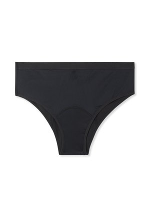 Mutande nere con un design liscio e senza cuciture, caratterizzate da un taglio a vita media e una cintura elastica per il massimo comfort. Realizzate in morbido tessuto.