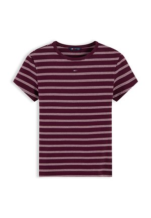 Tommy Jeans, SLIM ESSENTIAL - T-shirt basique - calypso berry/pink stripe