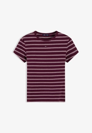 Tommy Jeans, SLIM ESSENTIAL - T-shirt basique - calypso berry/pink stripe