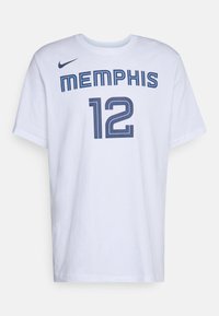 NBA JA MORANT MEMPHIS GRIZZLIES NAME & NUMBER TEE - Klubruházat - white