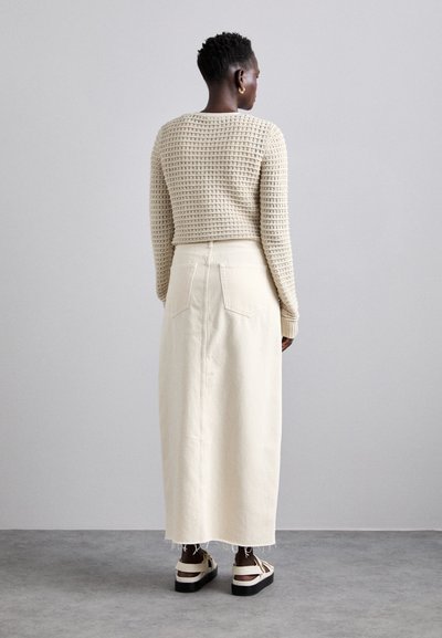rag & bone AVERY SKIRT - Denim skirt - ecru