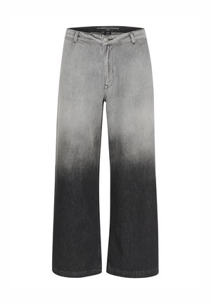 Vida jeans med vida ben i en gråskala som övergår från ljus till mörk. Tillverkade av denim, med knappstängning och klassisk 5-ficksdesign.
