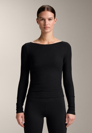 BOAT NECK - Hosszú ujjú felső - black
