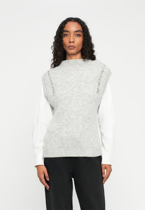 Strikkegenser - dark grey melange