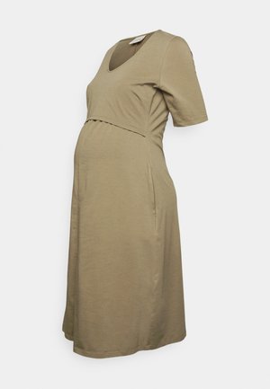 Boob DRESS MID SLEEVE - Jerseyjurk - green khaki