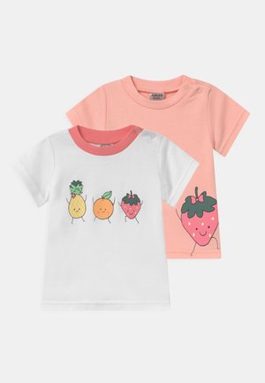 GIRLS 2 PACK - Triko s potiskem - light pink/white