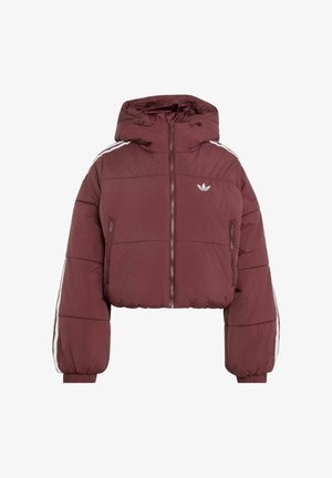 adidas Originals, ADICOLOR CROPPED HOODED PUFFER JACKET - Giacca invernale - aurora ruby