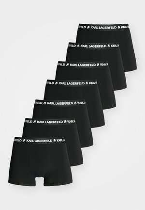 Boxers pretos em pack de cinco, com cintura elástica e "KARL LAGERFELD" impresso em branco, em tecido de algodão suave.