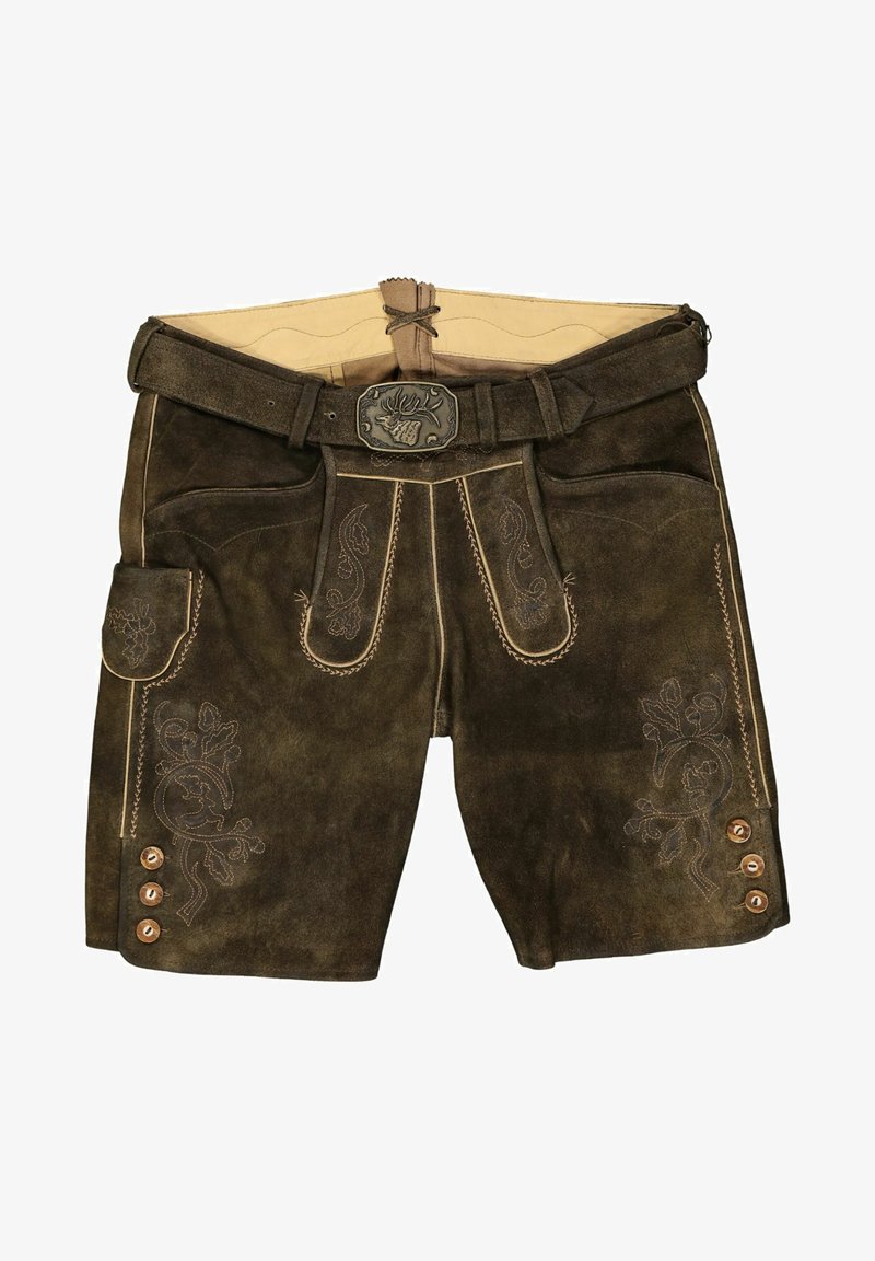 Spieth & Wensky TRACHTEN INKL GÜRTEL MICH-HAV - Shorts - espresso/st holz