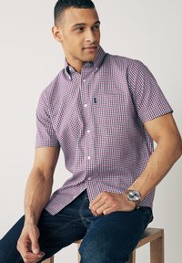 Next EASY OXFORD - Camisa - red navy blue gingham check