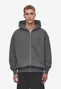 Pegador COLNE LOGO JACKET - Zip-up sweatshirt - washed anthracite/black
