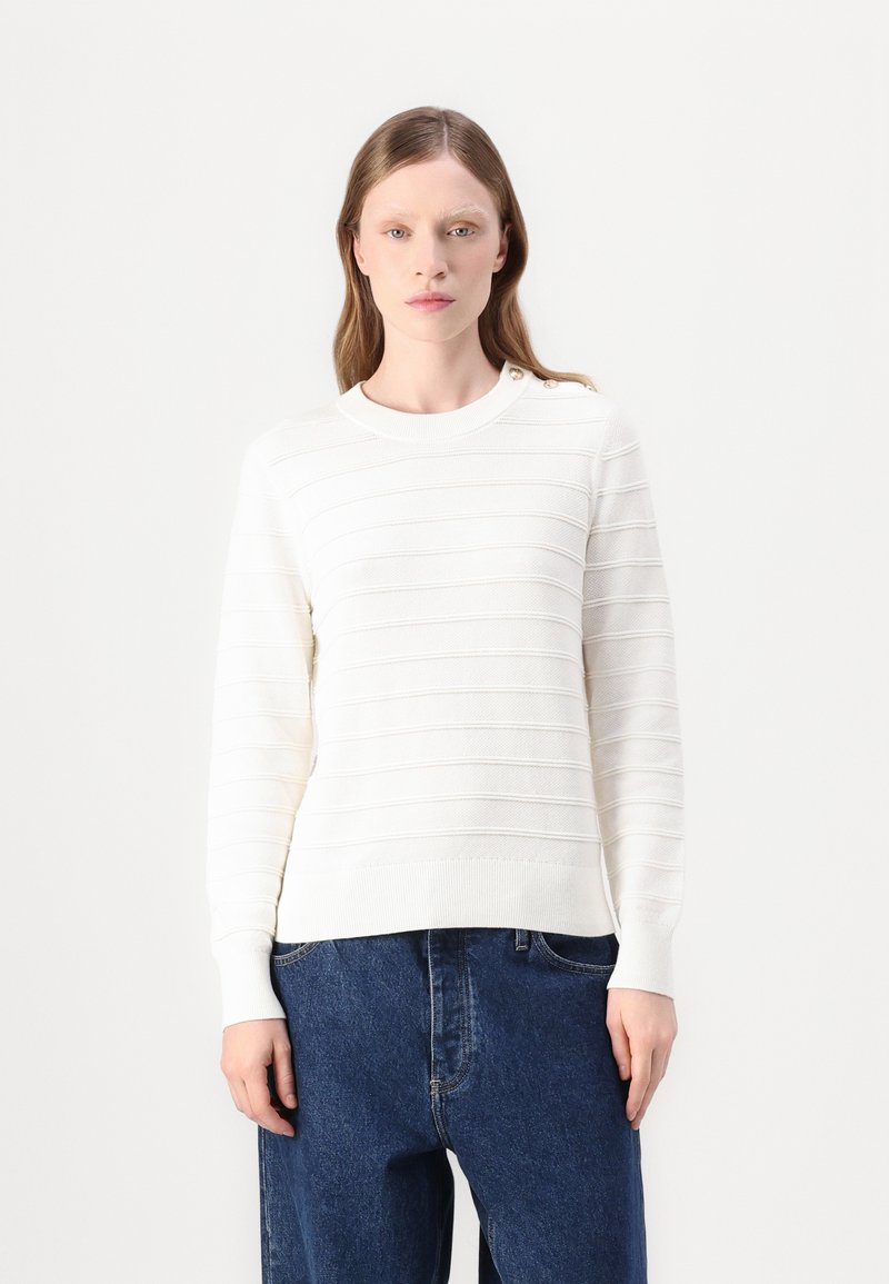 GANT TEXTURED C NECK - Svetr - eggshell