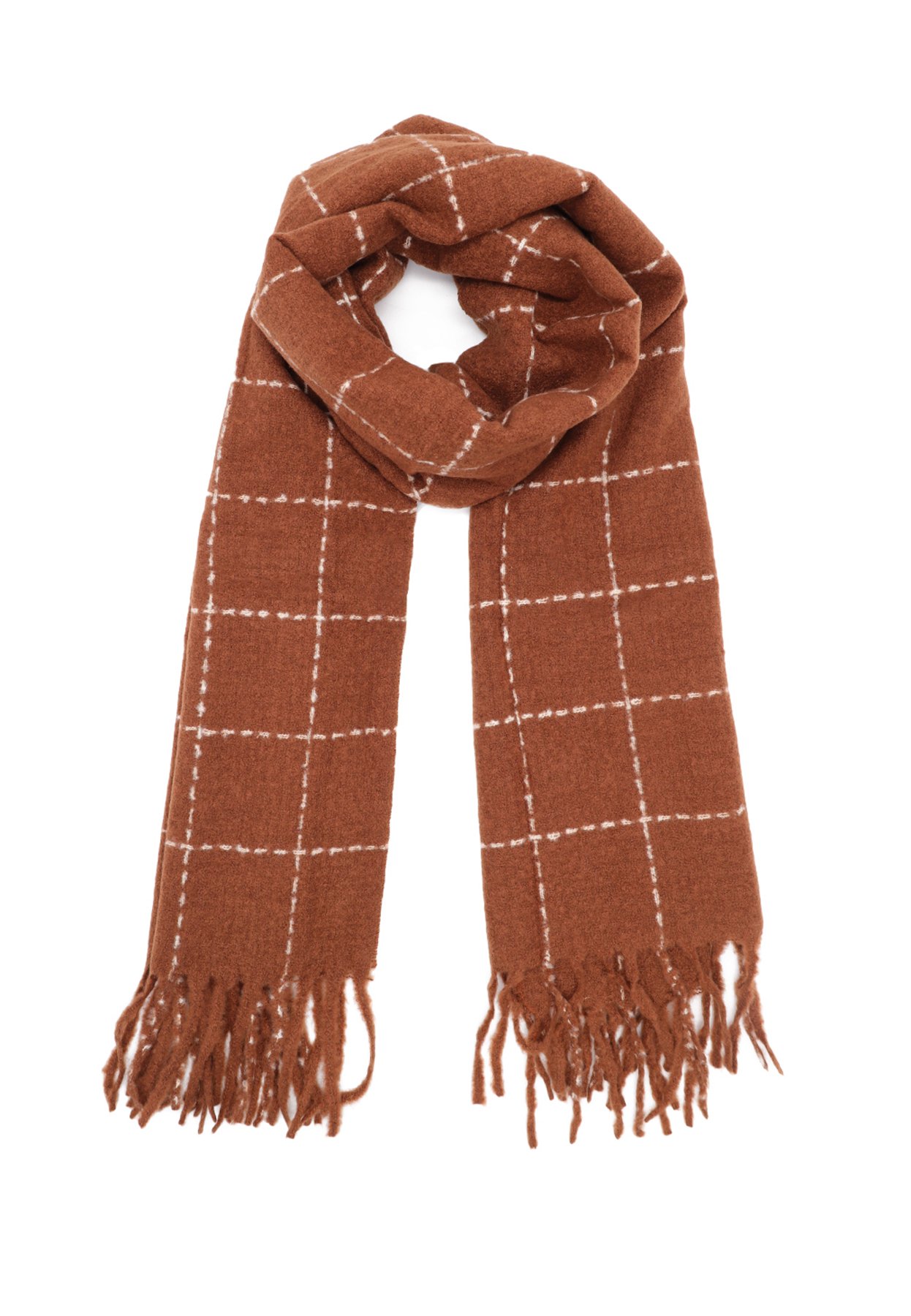 QUEEN HELENA Sciarpa Calda Leggera Colorata Foulard Fantasia Causal Donna SC22-8 (Marrone, Taglia Unica