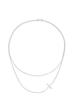LAYER LOOK CROSS - Necklace - silberfarben