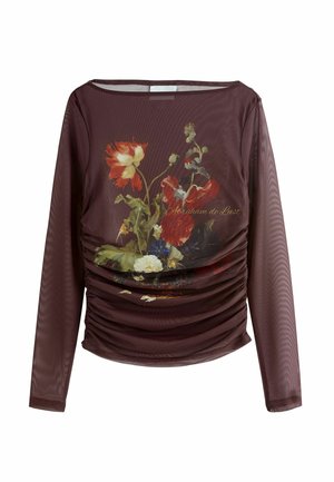 RUCHED SIDE LONG SLEEVE   - Blouse - ashmolean museum chocolate floral print