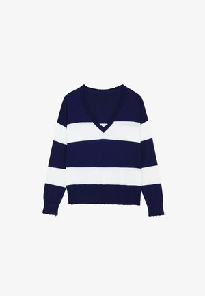V BROKEN STRIPES - Jumper - blue stripes