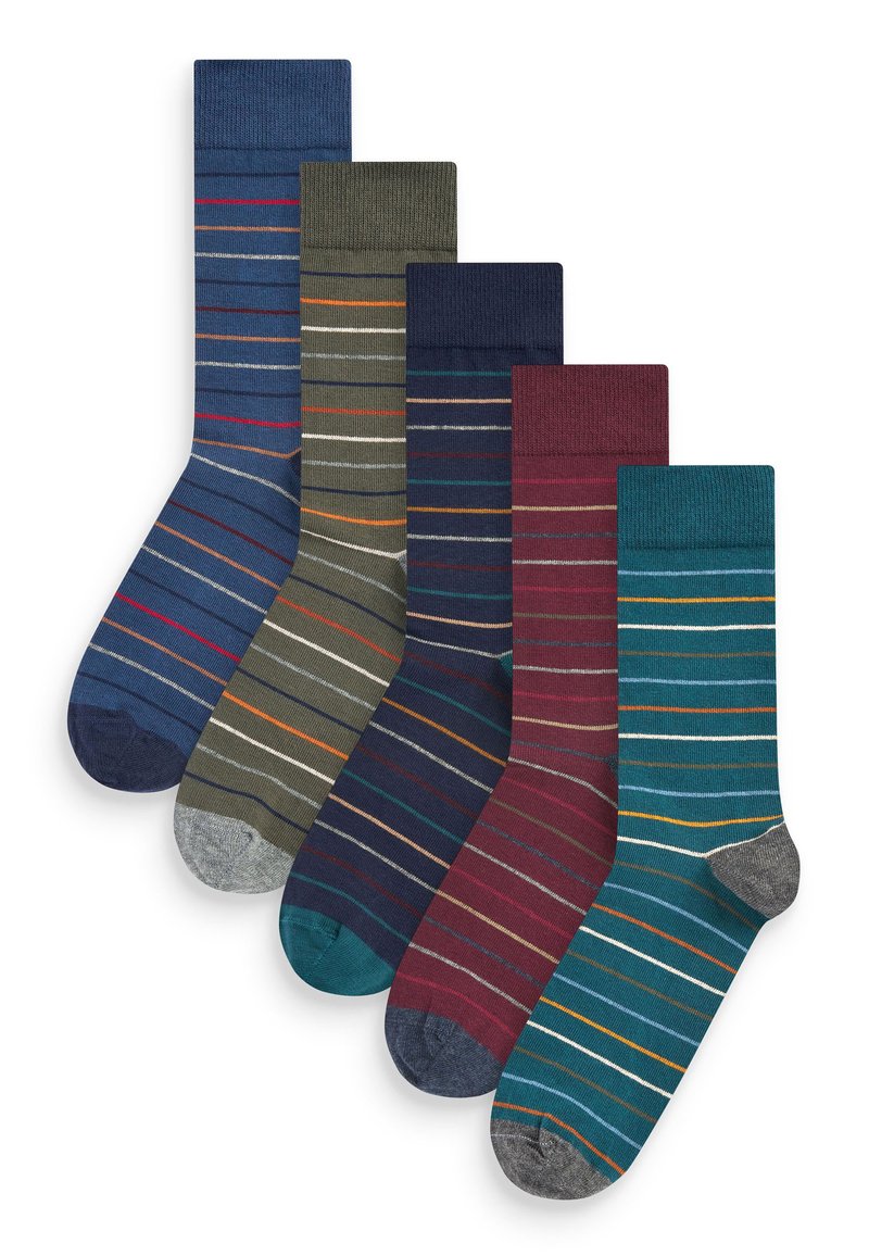 Next STRIPE FIVE PACK - Calcetines - navy blue green