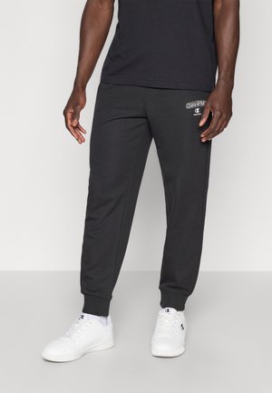 GRAPHIC RIB CUFF PANTS - Tepláky - black
