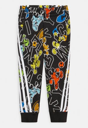 LK DISNEY MICKEY MOUSE PANT - Teplákové kalhoty - black/white/impact yellow