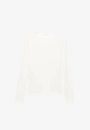 Langdurig mouwloze top met ronde hals in massief wit. Gemaakt van lichtgewicht, gladde stof met een aangesloten silhouet en zonder zichtbare patronen of accenten.