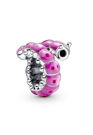 CUTE CURLED CATERPILLAR  - Talizman - silver coloured