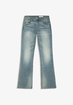 Bershka, LOW-RISE SLIM FIT BOOT-CUT JEANS - JEANS - Jeans Bootcut - blue denim