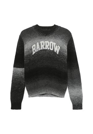 Maglione a maglia con gradiente nero e grigio, caratterizzato da un collo rotondo e la scritta "BARROW" in bianco sul petto. Tessuto morbido, vestibilità rilassata.