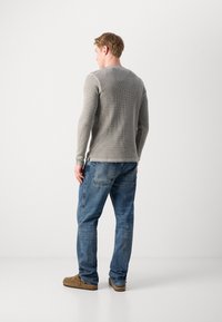 Scotch & Soda LONG SLEEVE HENLEY WITH CHAMBRAY DETAILS - Longsleeve - grey melange