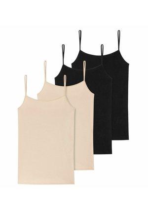 SPAGHETTI 4 PACK - Unterhemd/-shirt - schwarz/beige