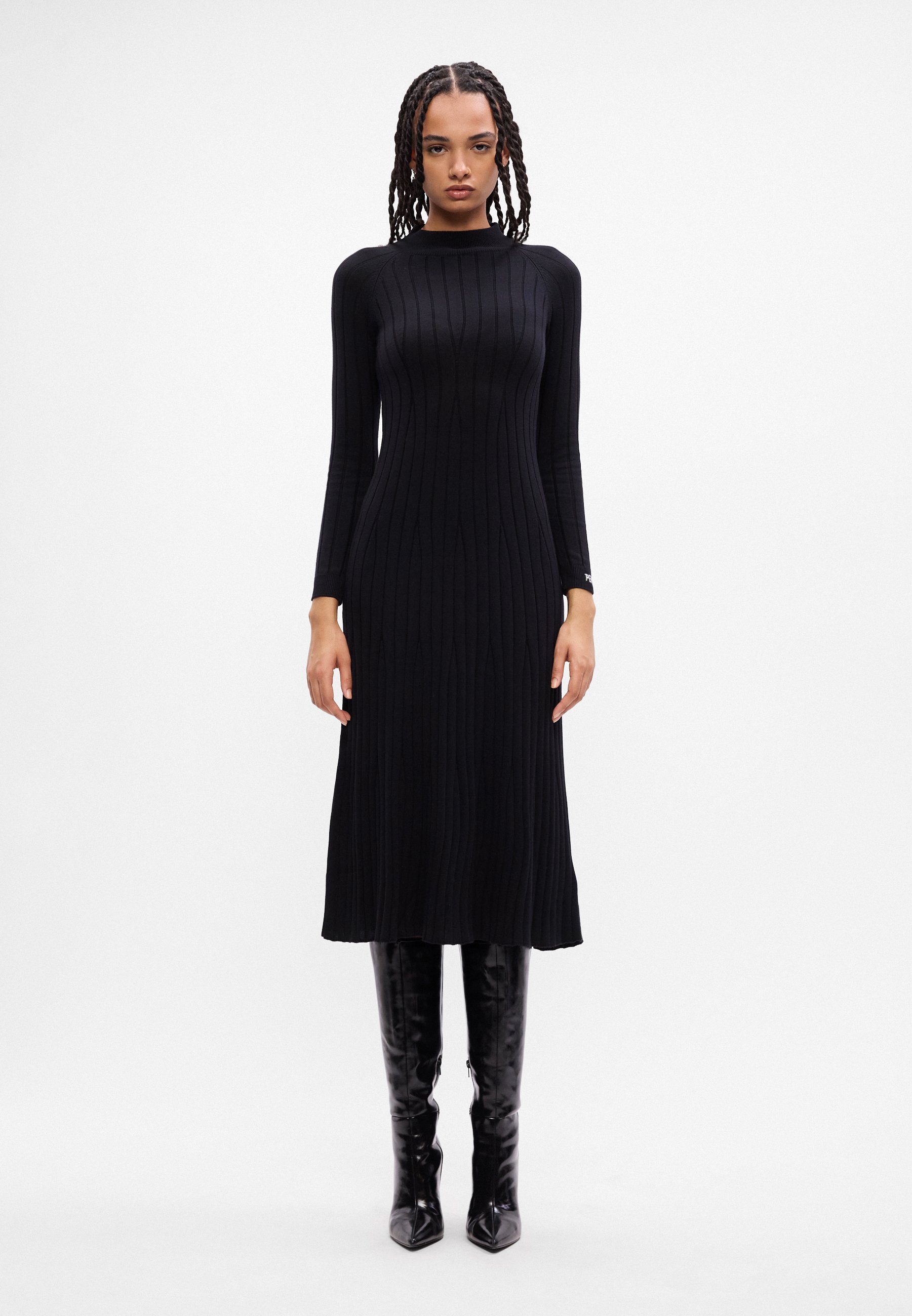 CARLA Lady Scallap dress 黒 Pepe Jeans CARLA DRESS - Jumper dress - black - Zalando.co.uk