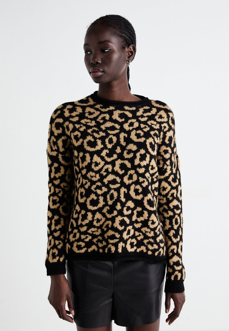 ONLY ONLJADE ANIMAL - Maglione - black/toasted coconut