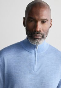 Next REGULAR FIT SIGNATURE ZIP NECK  - Strickpullover - light blue
