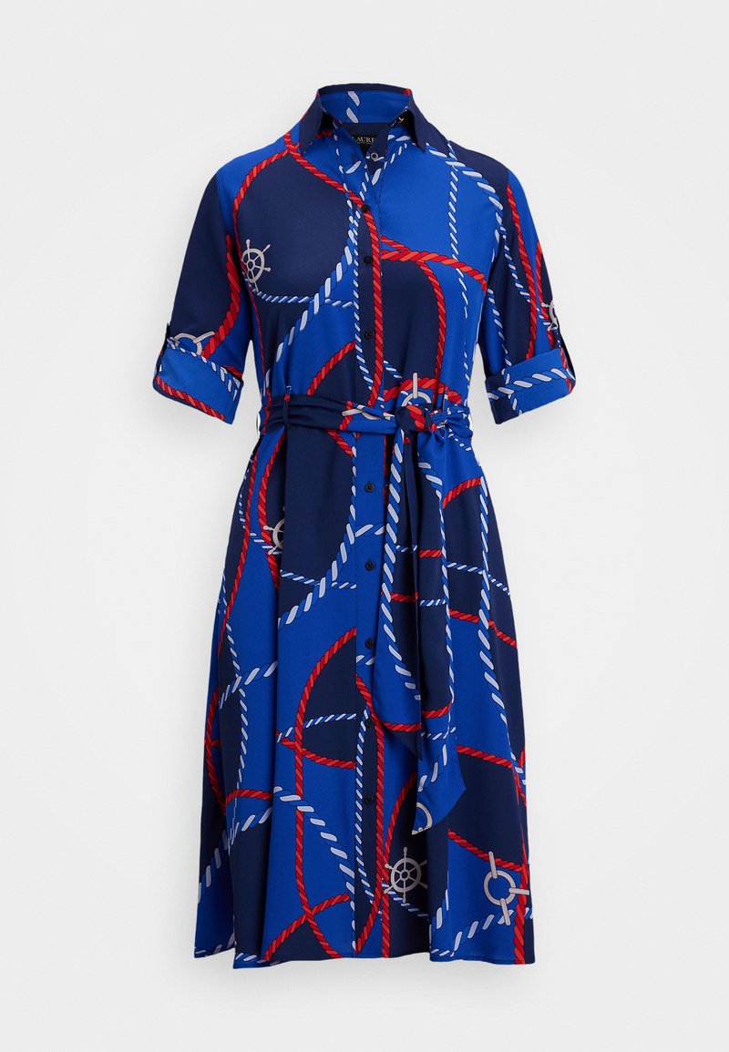 Lauren Ralph Lauren ROPE PRINT CREPE SHIRTDRESS - Blusenkleid - blue ...