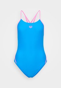 Arena WOMENS SWIMSUIT BACK SOLID - Swimsuit - blue china/shocking pink