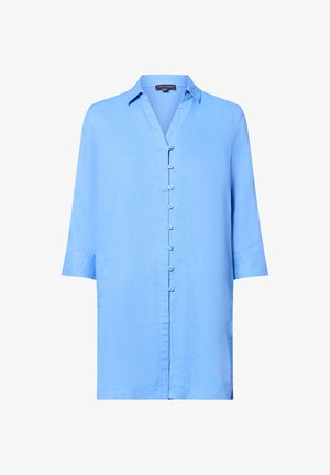 Lichtblauw, overhemd met lange mouwen en een kraag, met een knoopsluiting aan de voorkant. Gemaakt van een gladde, lichtgewicht stof.