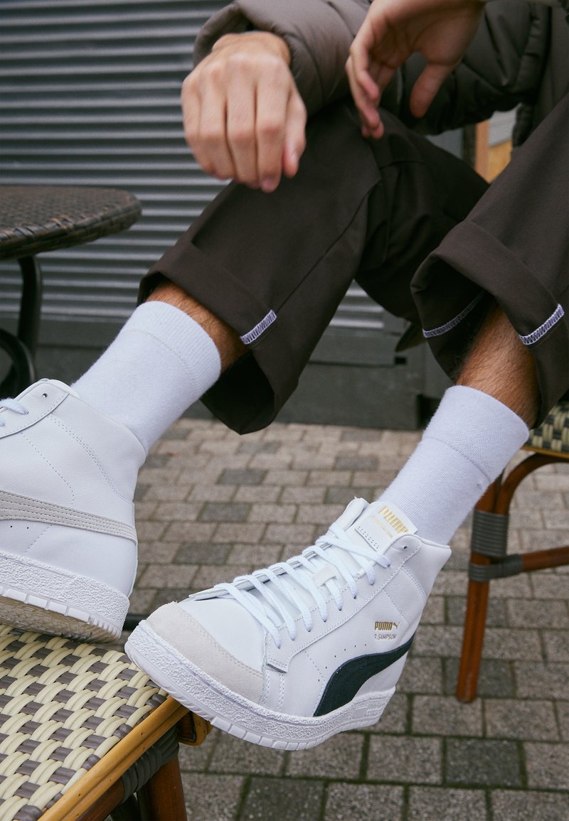 Puma SAMPSON MID UNISEX - Zapatillas altas - white/black/nimbus cloud/blanco - Zalando.es