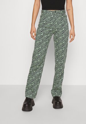 Monki Egyenes szárú farmer - green medium dusty