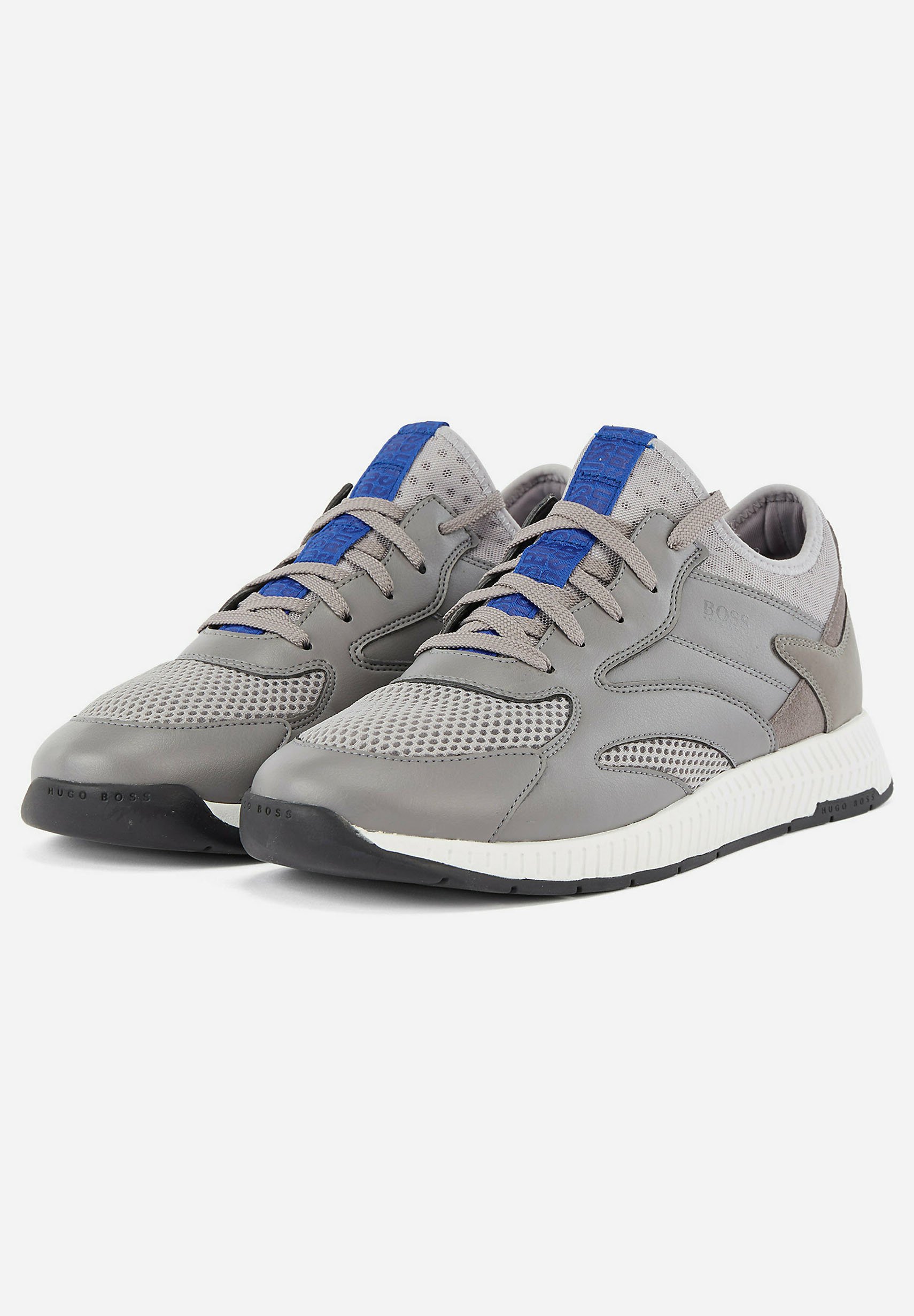 boss open grey titanium trainers
