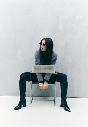 Stradivarius WIDE FIT - Čizme s visokom petom - black