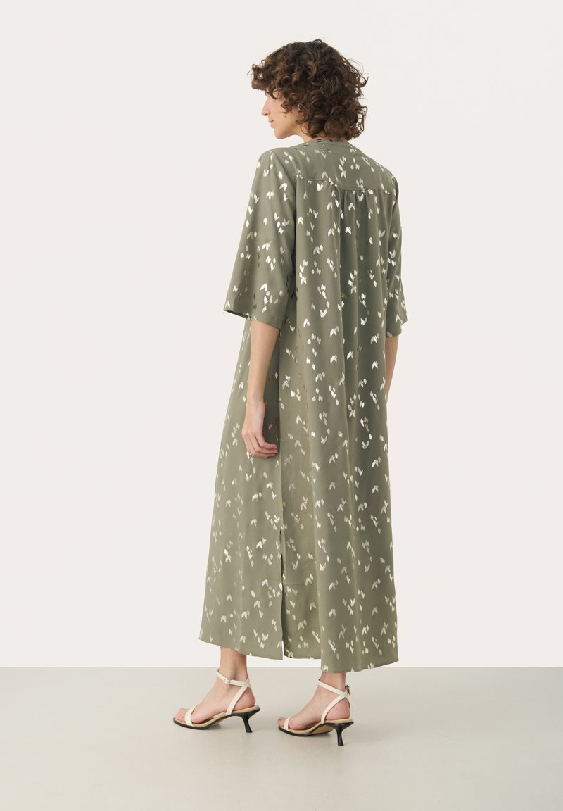 slim fit dress slacks Olive Green Satin Mermaid Prom Dresses with Slit Plunging V-Neck 24059 Olive / US4