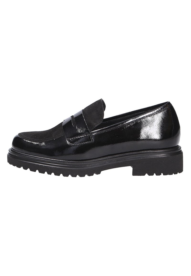 Gabor Slip On Donna In Pelle E Tessuto - Mocassini Comodi Con Tacco A Blocco 1 Cm