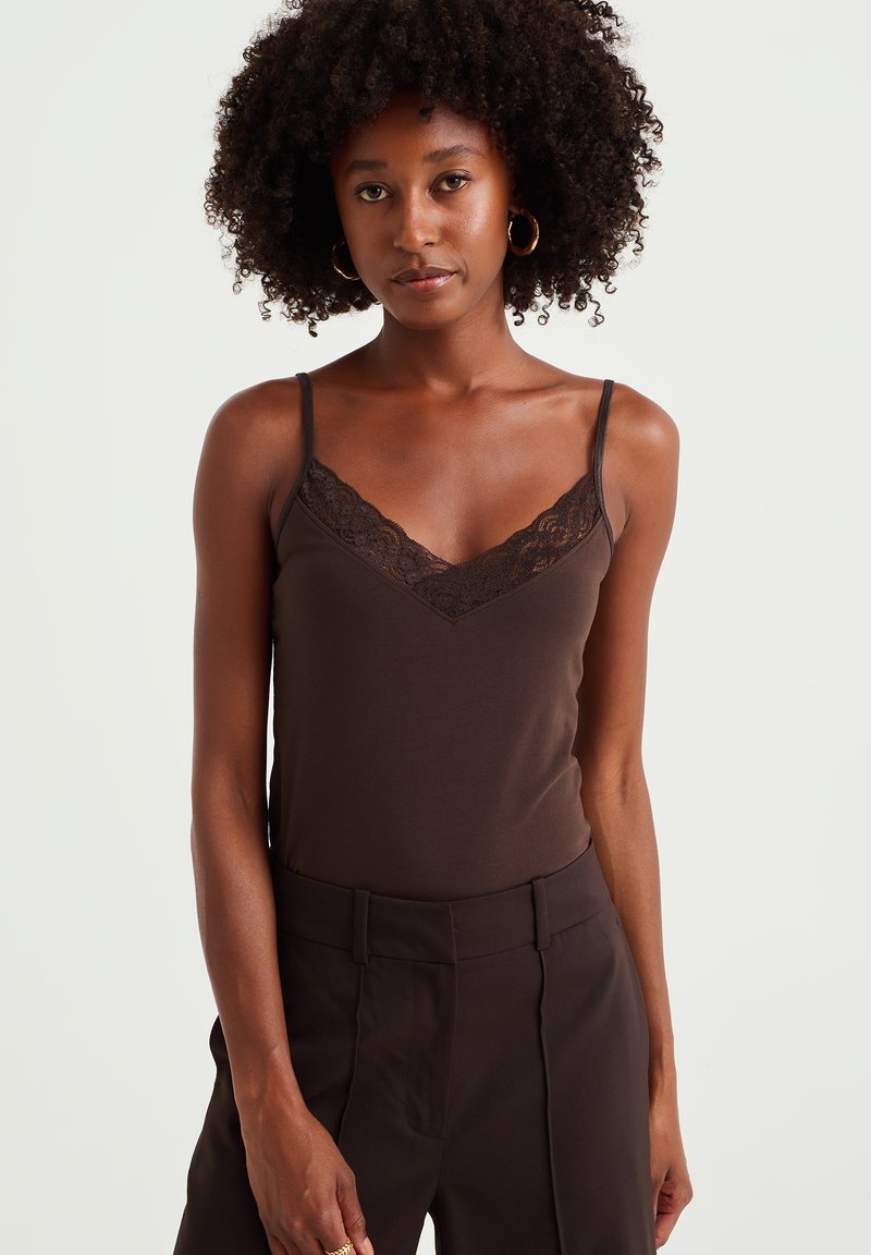 WE Fashion SINGLET - Top - brown
