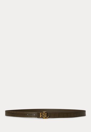 Lauren Ralph Lauren, LOGO REVERSIBLE EMBOSSED SKINNY BELT - Ceinture - botanic green
